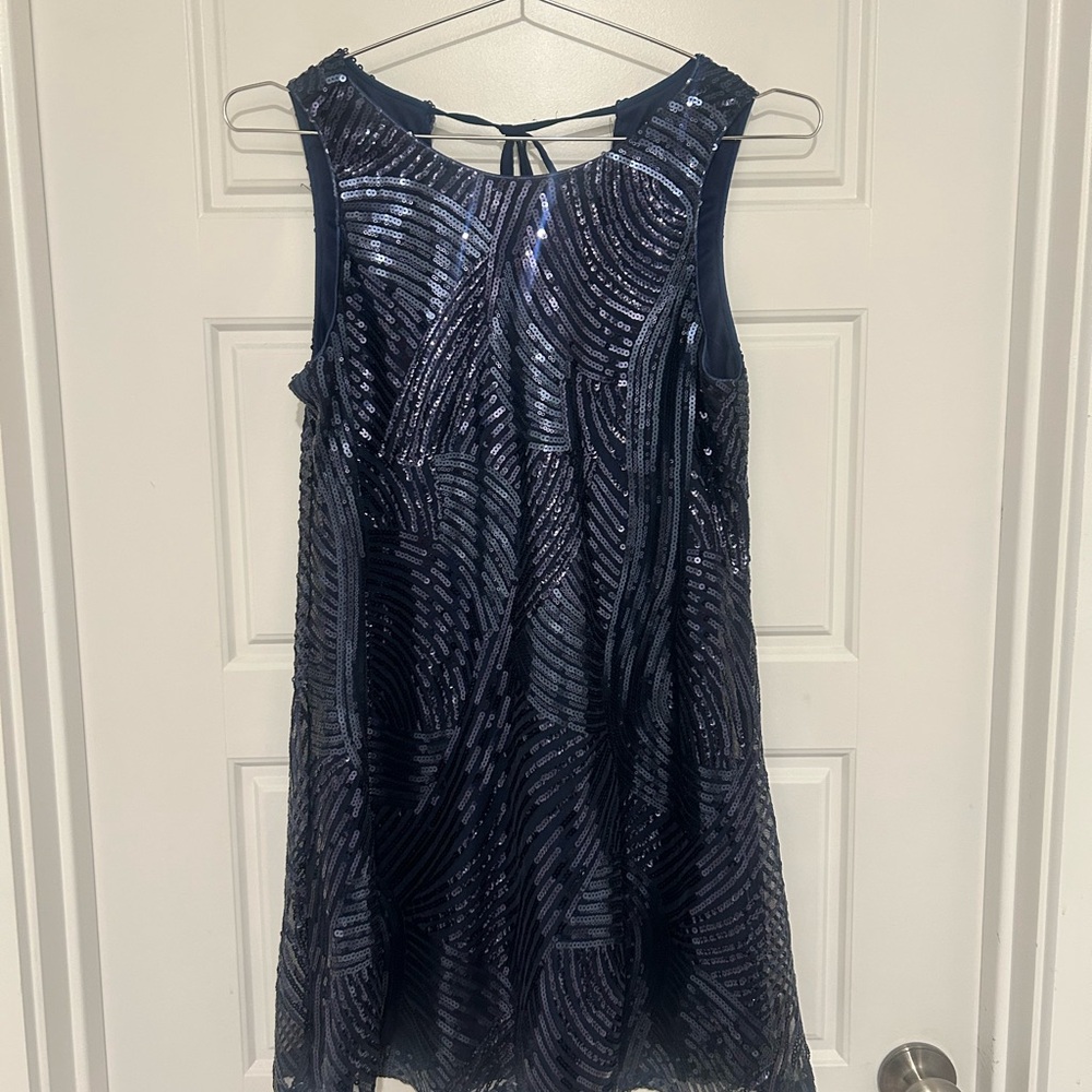 As U Wish Midnight Blue Sequin Dress